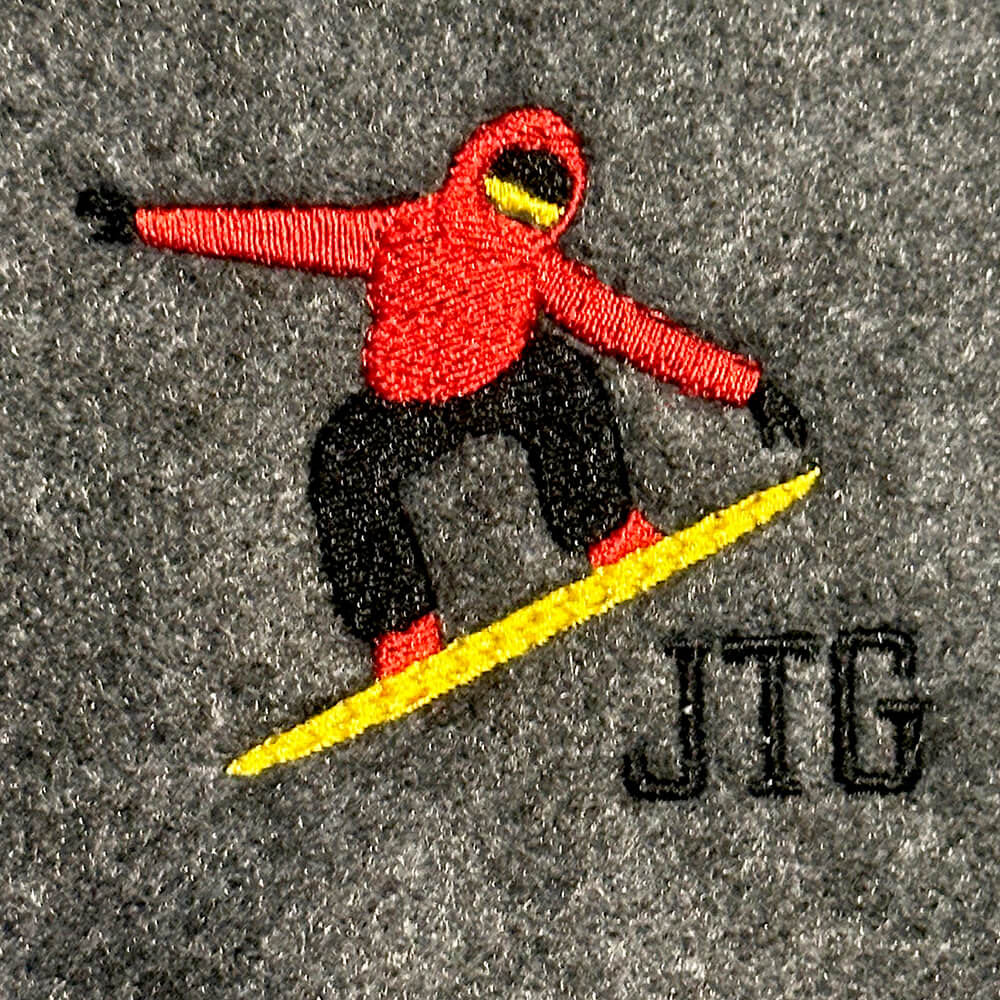 Retro Snowboarder Embroidery Design