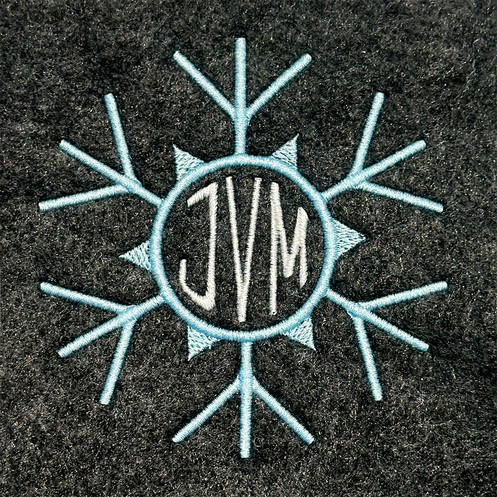 Snowflake Monogram Frame Embroidery Design