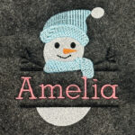 Split Snowman Embroidery Design