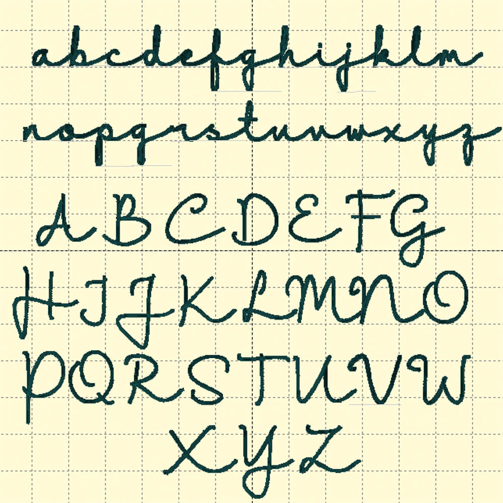 Veronica Script font for machine embroidery