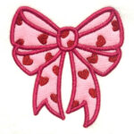 Big Bow with Hearts Appliqué Design