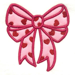 Big Bow with Hearts Appliqué Design
