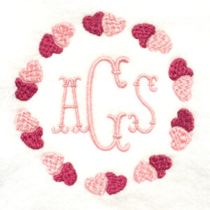 Double Heart Frame Embroidery Design