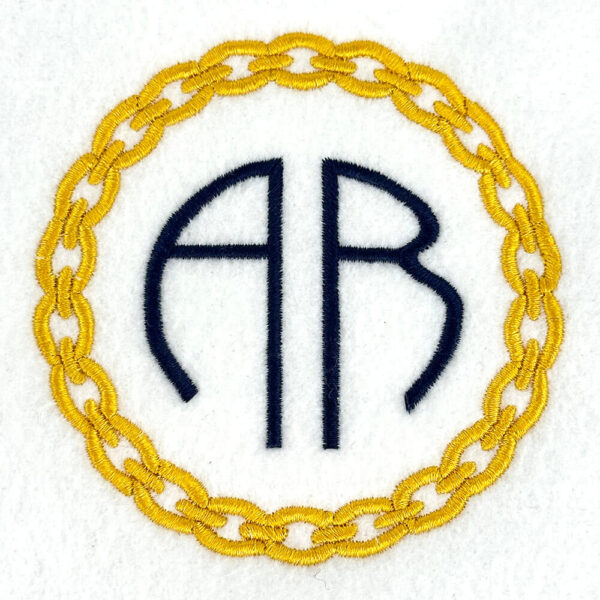 Engraved Chain Pattern Classic Chain Wreath Embroidery Design - Machine Embroidery Geek