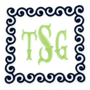 Square Swirl Frame Embroidery Design