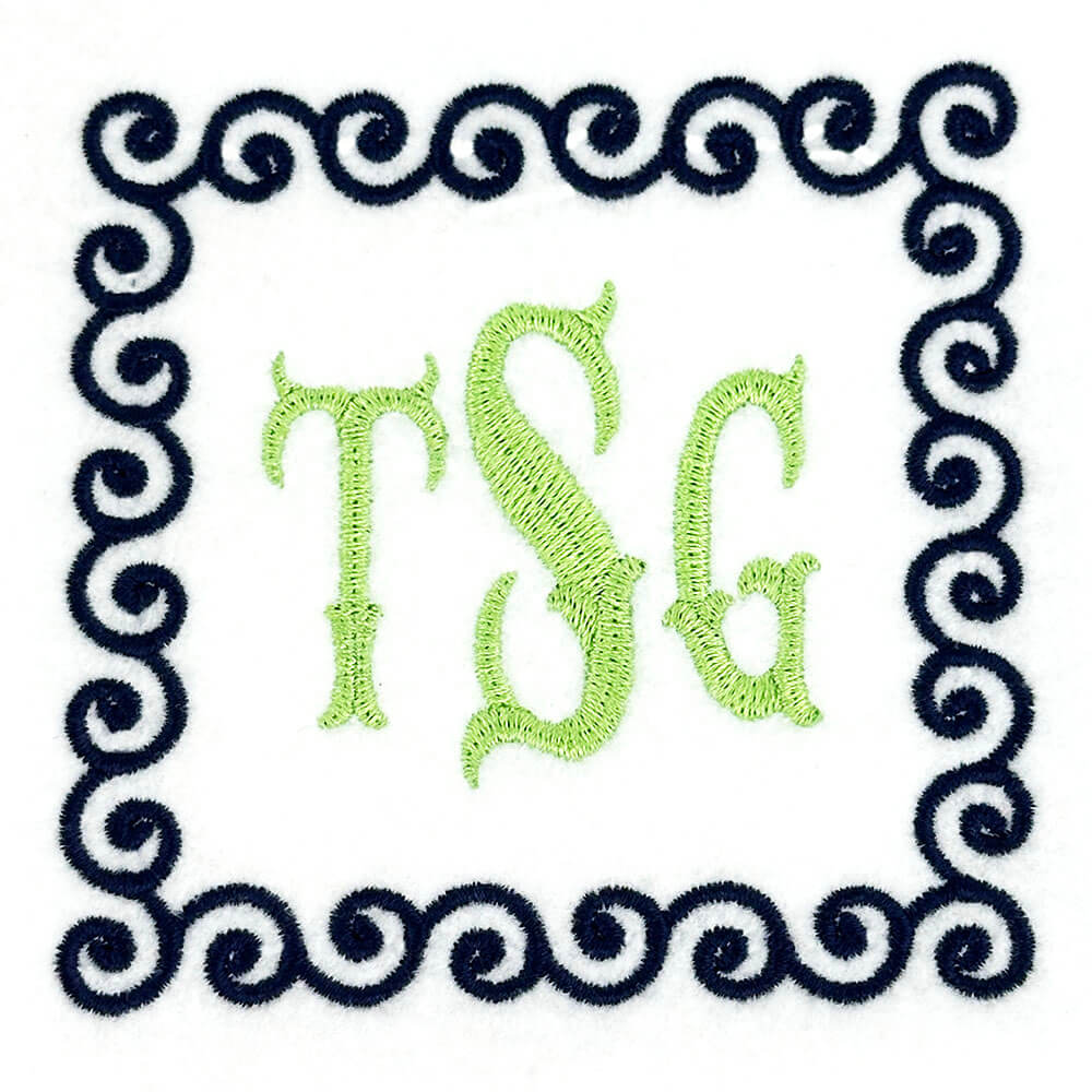 Square Swirl Frame Embroidery Design