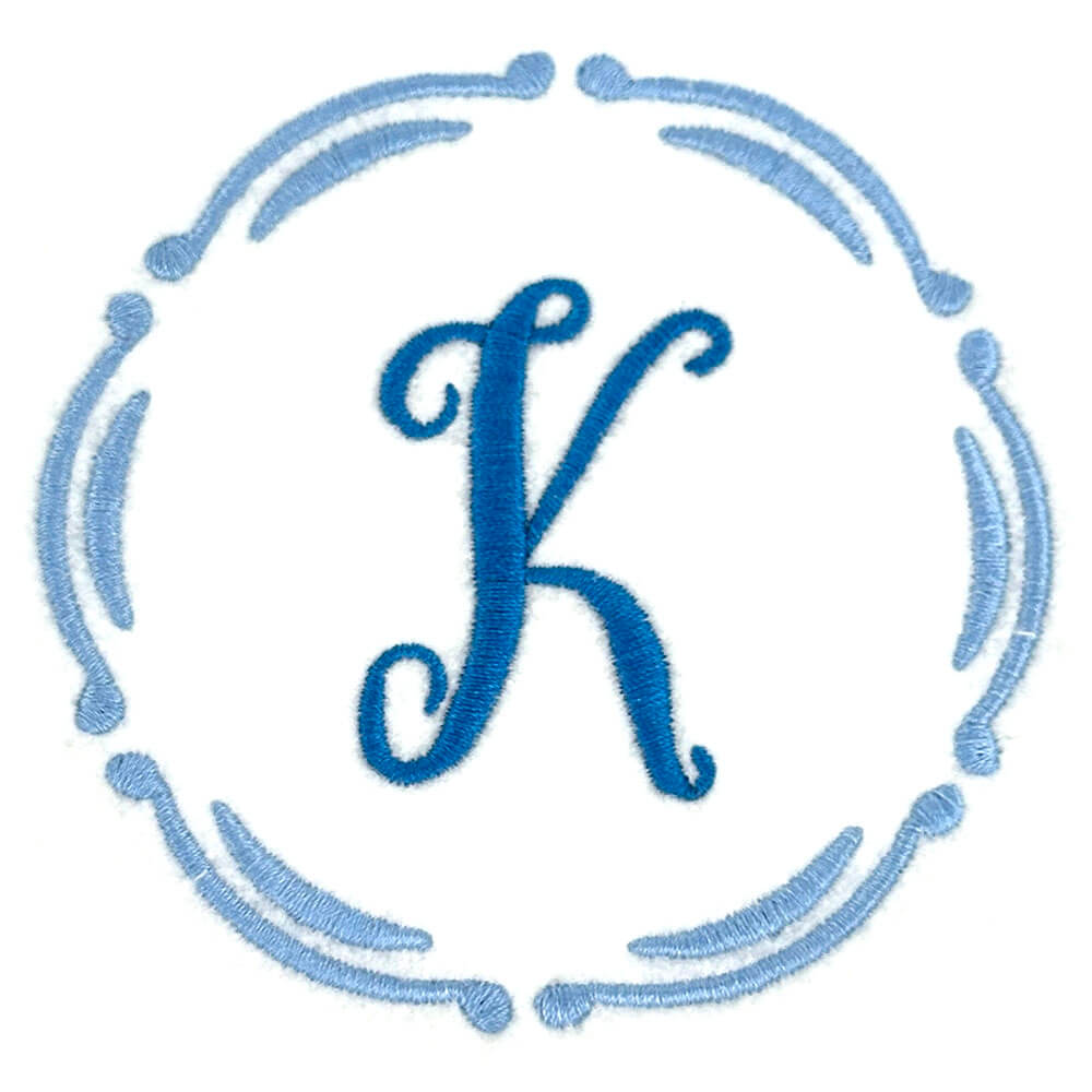 Fancy Circle Scallop Wreath Embroidery Design