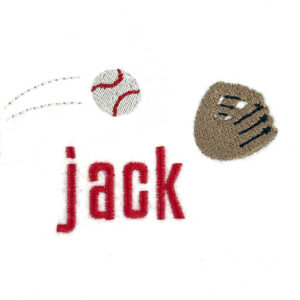 Baseball Glove and Ball Embroidery Design