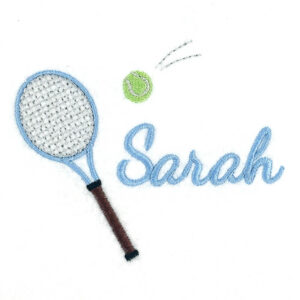 Tennis Racquet and Ball Embroidery Design