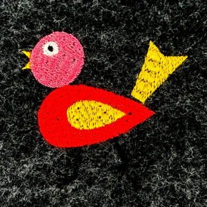 Colorful Goofy Bird Embroidery Design