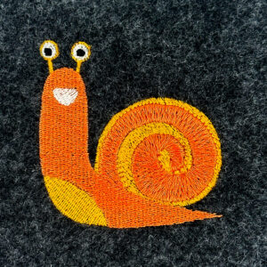 Colorful Modern Snail Embroidery Design