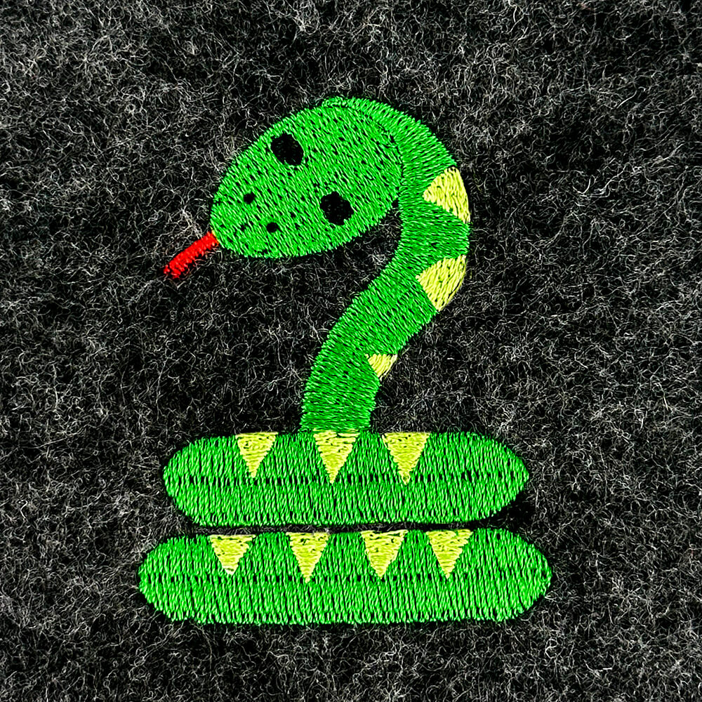 Colorful Modern Snake Embroidery Design