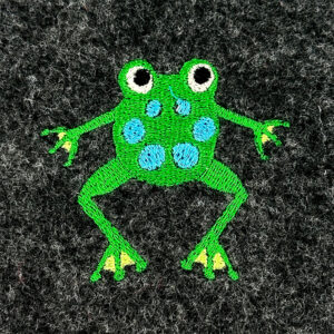 Colorful Modern Frog Embroidery Design
