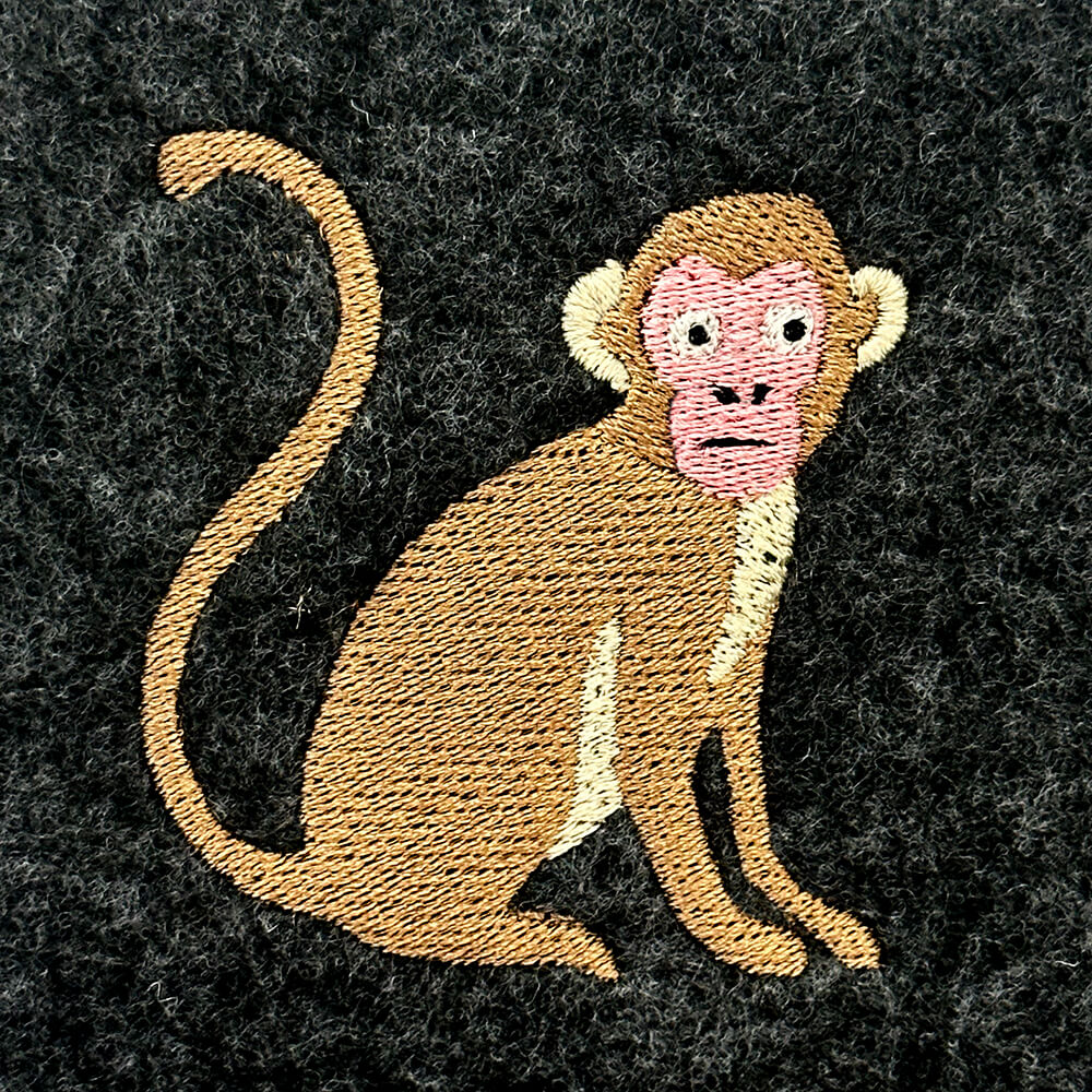 Colorful Monkey Embroidery Design
