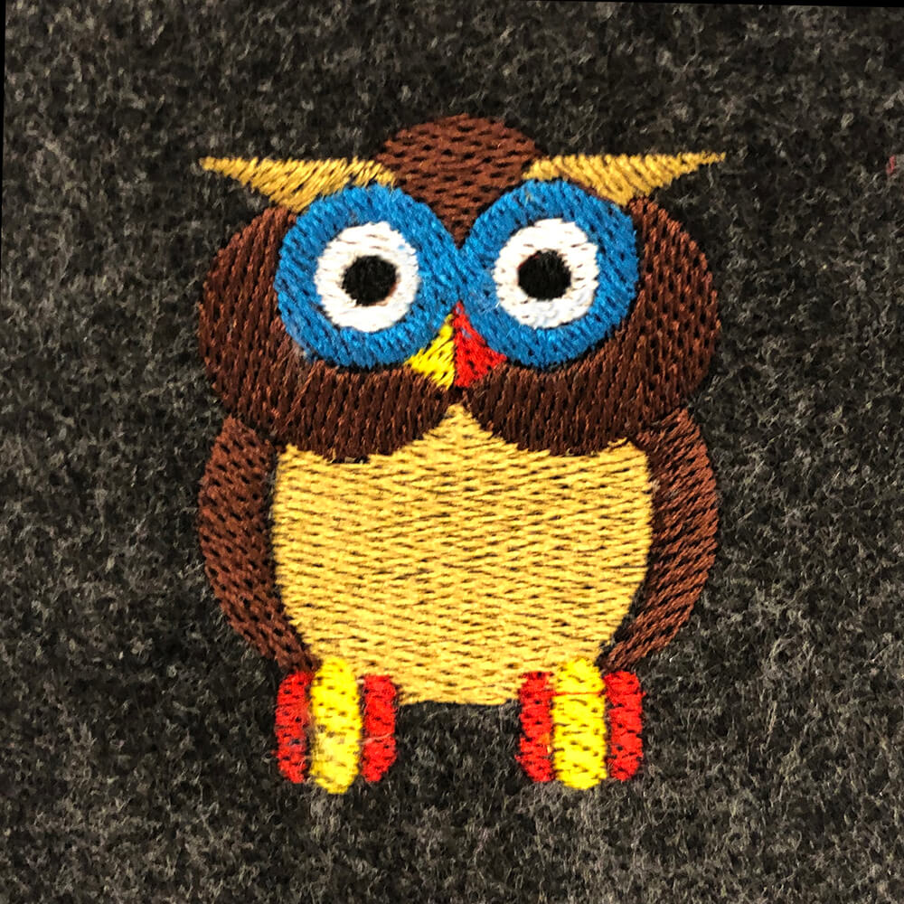Colorful Modern Owl Embroidery Design