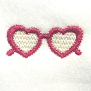 Retro Heart Sunglasses Embroidery Design