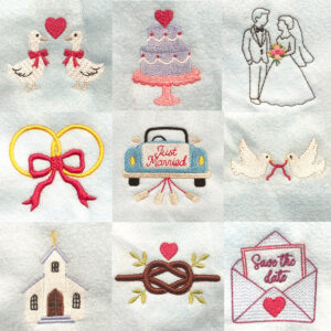 Vintage Wedding Season Embroidery Design Set