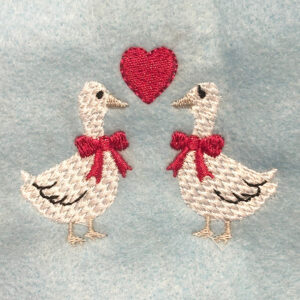 Pair of Wedding Geese Embroidery Design