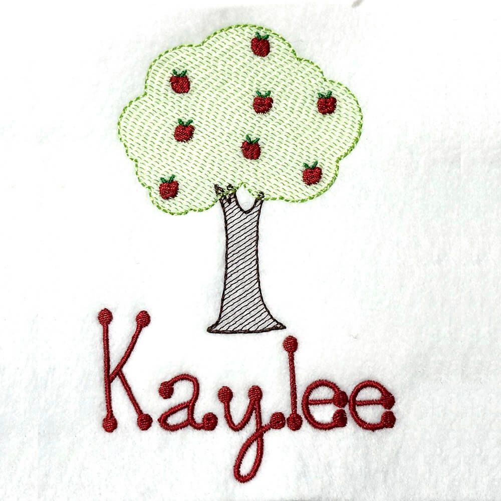 Apple Tree with Light Fill Embroidery Design