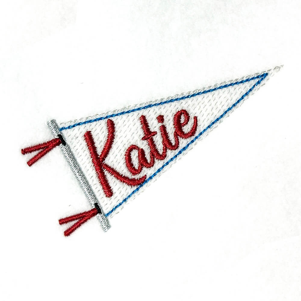 Pennant with Light Fill Embroidery Design