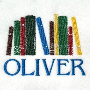 Row of Books Embroidery Design